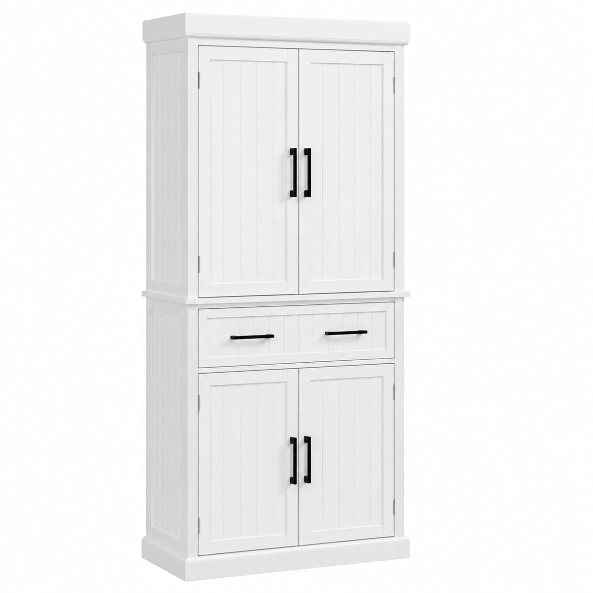 Porte-manteau, réglable, avec rangement, avec tiroirs, 76,5 x 40,5 x 183 cm, coloris blanc, pour l’entrée ou le couloir