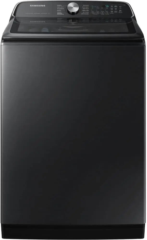 Samsung 5.5 Cu. Ft. Extra-Large Capacity Smart Top Load Washer with Super Speed Wash, Brushed Black, WA55CG7100AVUS, Wi-Fi Connectivity