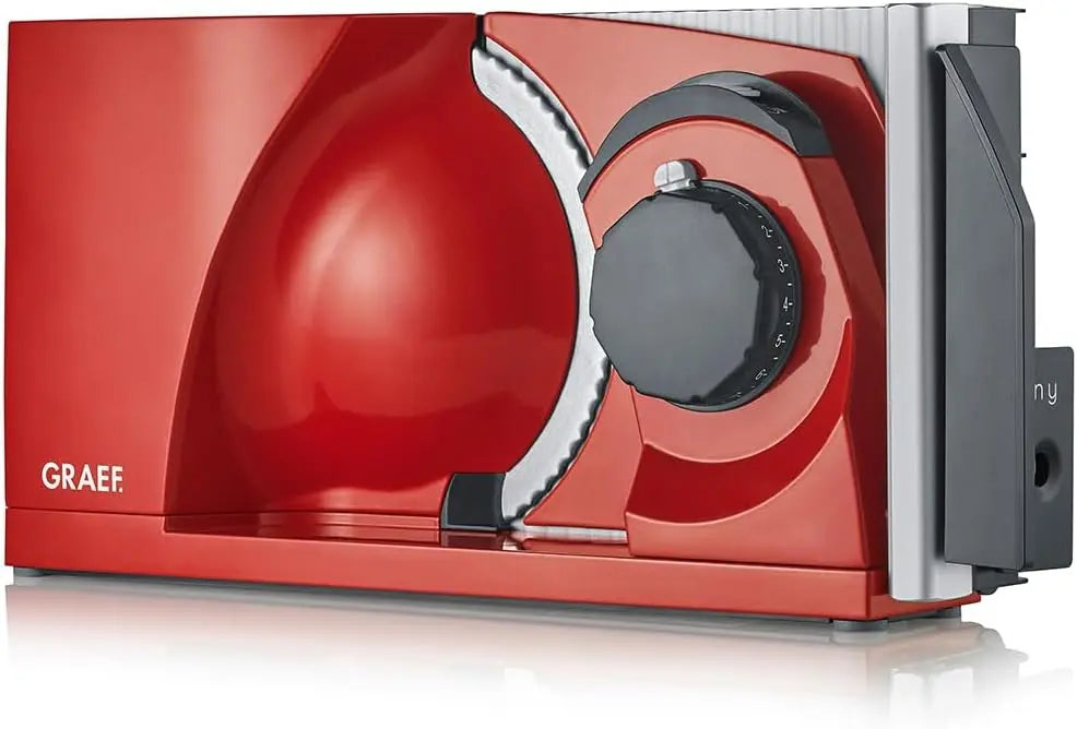 GRAEF Mytiny MT1003 Universal Folding Electric Slicer for Kitchen for Sausages - Vegetables, Bread Cutter, Universal Foldable Slicer, Red