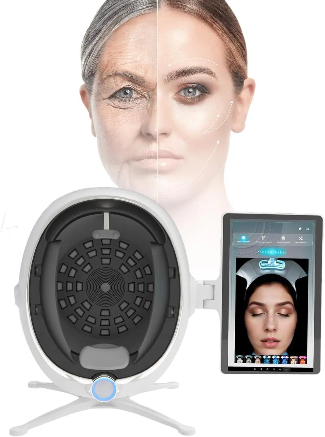 3D Skin Analyzer Machine, 13.3in HD Screen, 38 Million Pixels, AI Face Recognition Technology