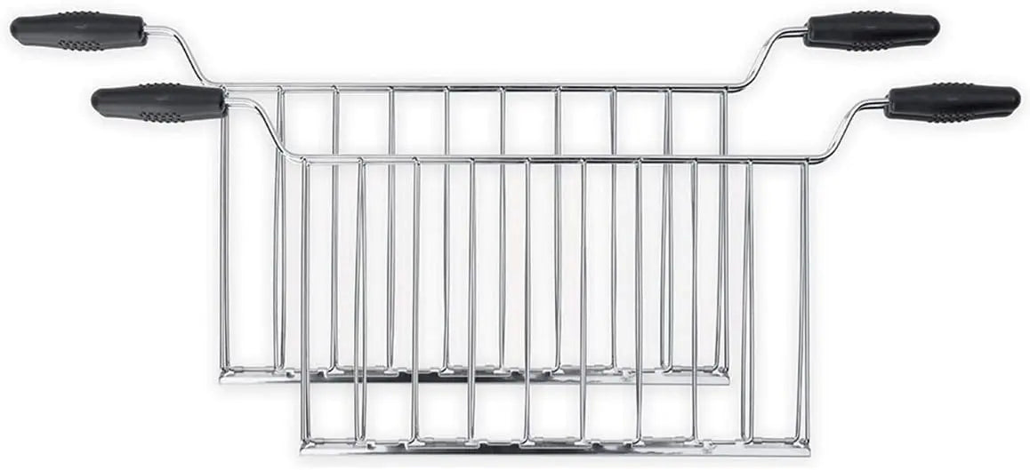 SMEG TSSR02 Sandwich Rack Set, 2-Piece Stainless Steel Toasting Cages with Anti-Heat Handles, Compatible with SMEG TSF02 4-Slice Toasters