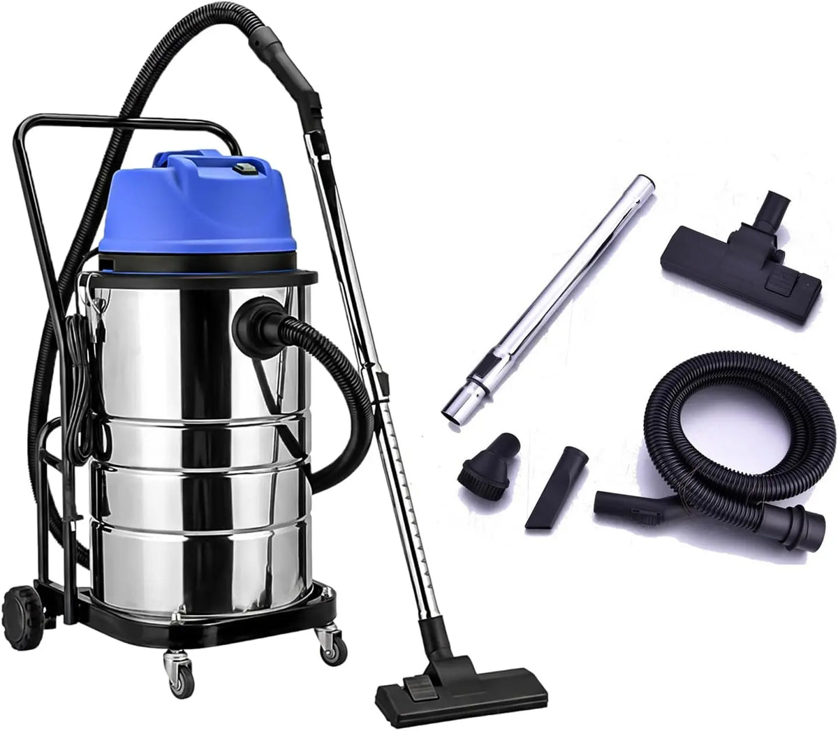60L, 1400W, 110V/220V Household Vacuum Cleaner, Wet and Dry Carpet Cleaner/Floor Extractor, Suitable for Lobbies, and Other Similar Spaces. 220V