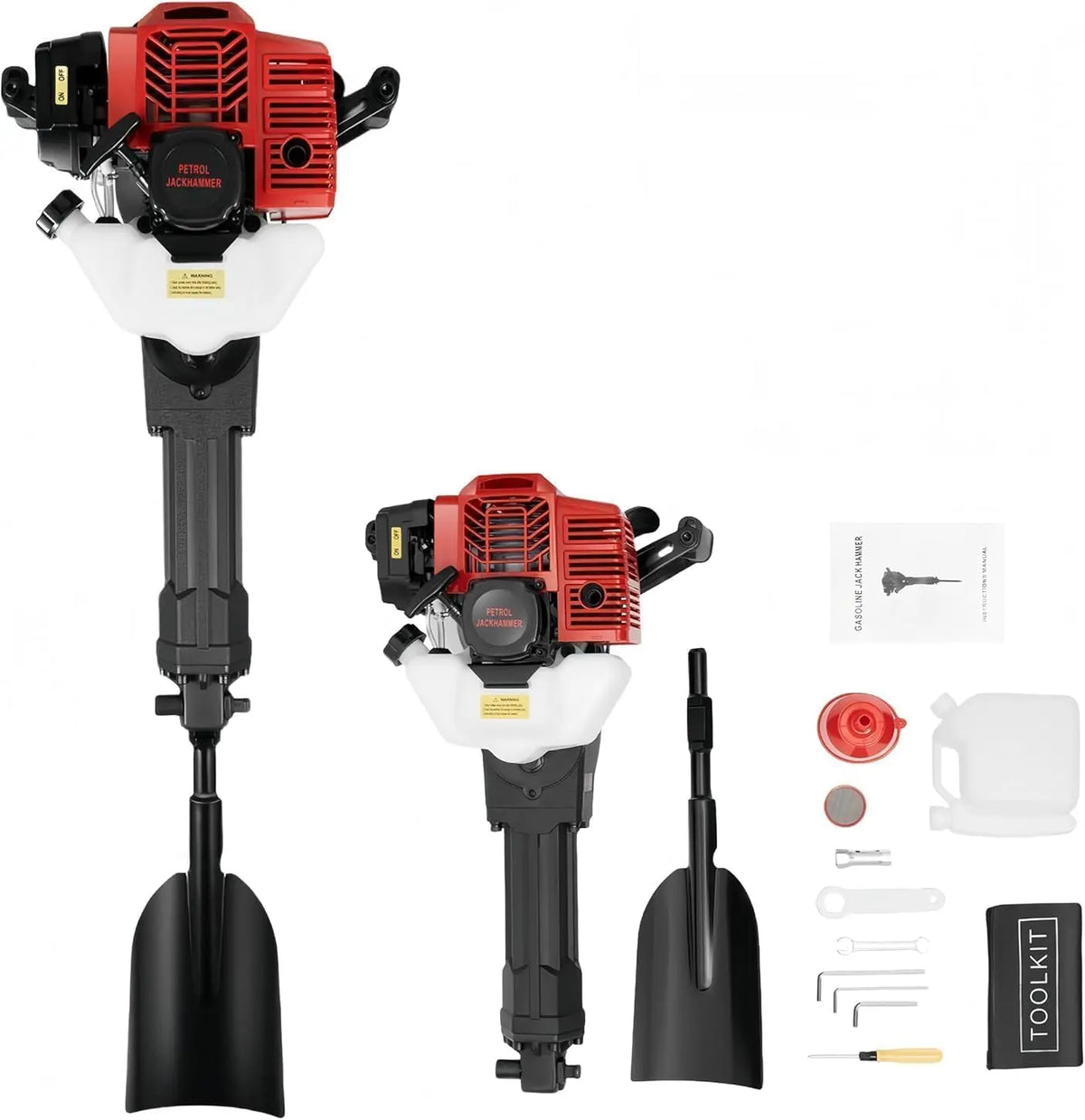 2-Stroke 52cc Trench Digger, 1900W Garden Tree Digger Machine Single Cylinder Air-Cooled, Portable Tree Excavator Handheld Planting Shovel for Garden