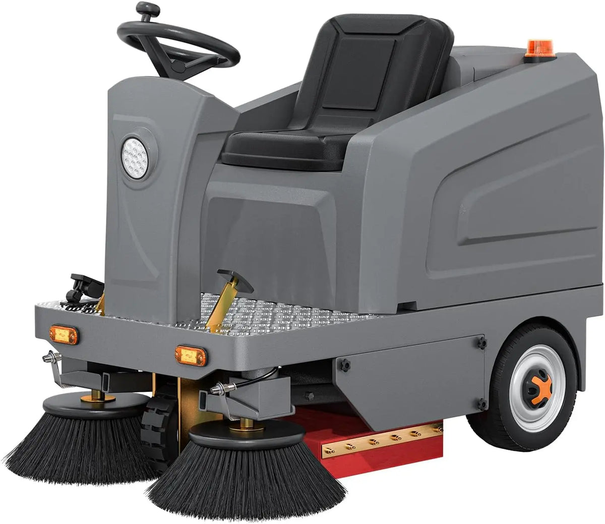 51 Inch Commercial Ride-On Floor Sweeper, 27 Gal Dustbin