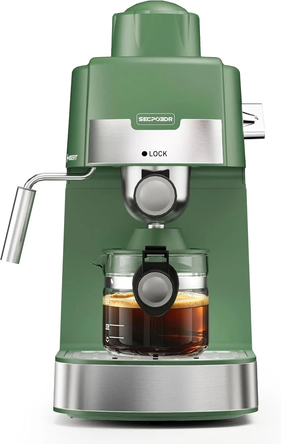 800W 3.5Bar Espreeso Machine 4-Cup Compact Coffee Maker Green