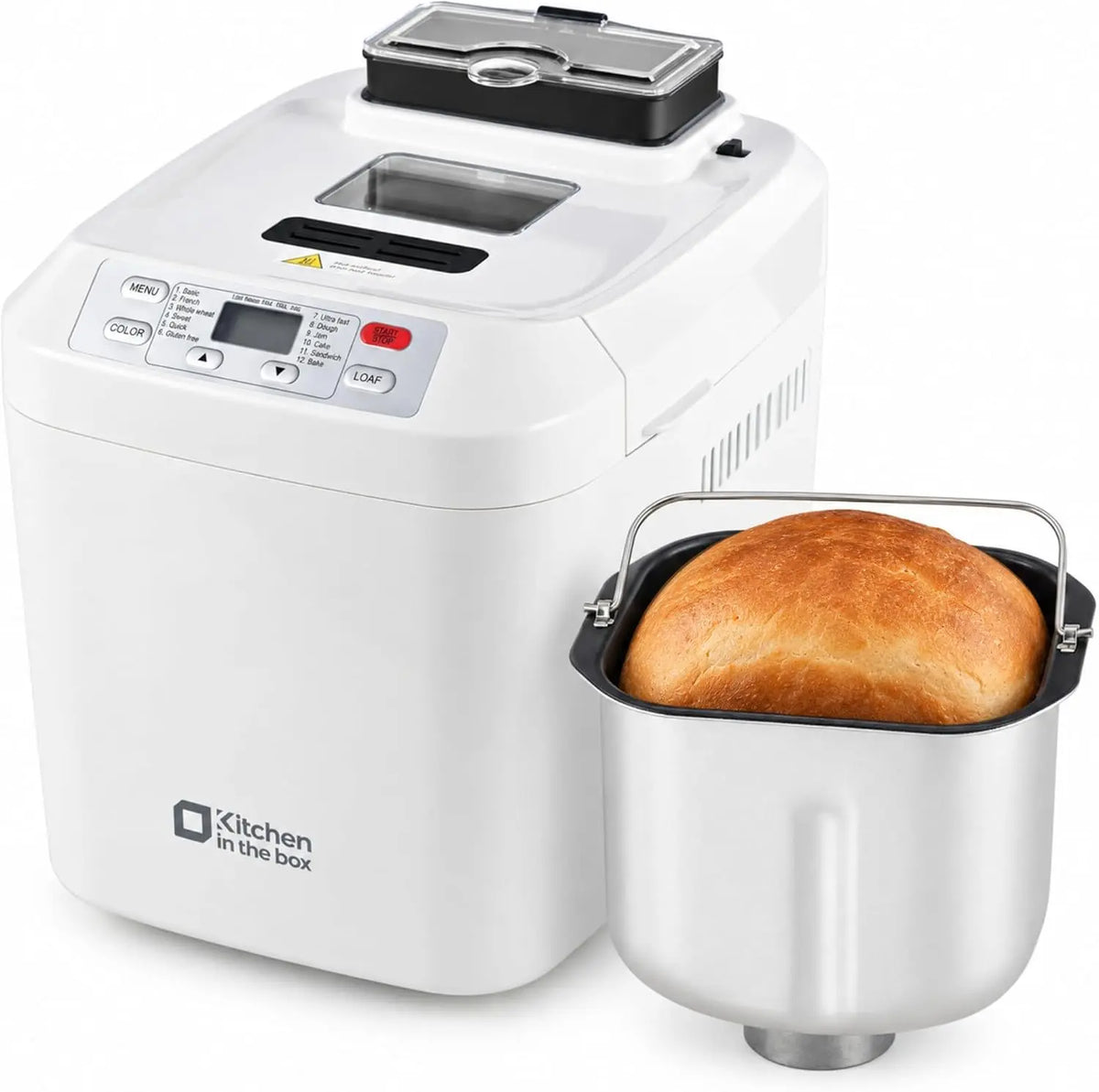 Kitchen in the Box Bread Maker, 2LB Bread Machine with Auto Nut Dispenser, Timer, Keep-Warm Function