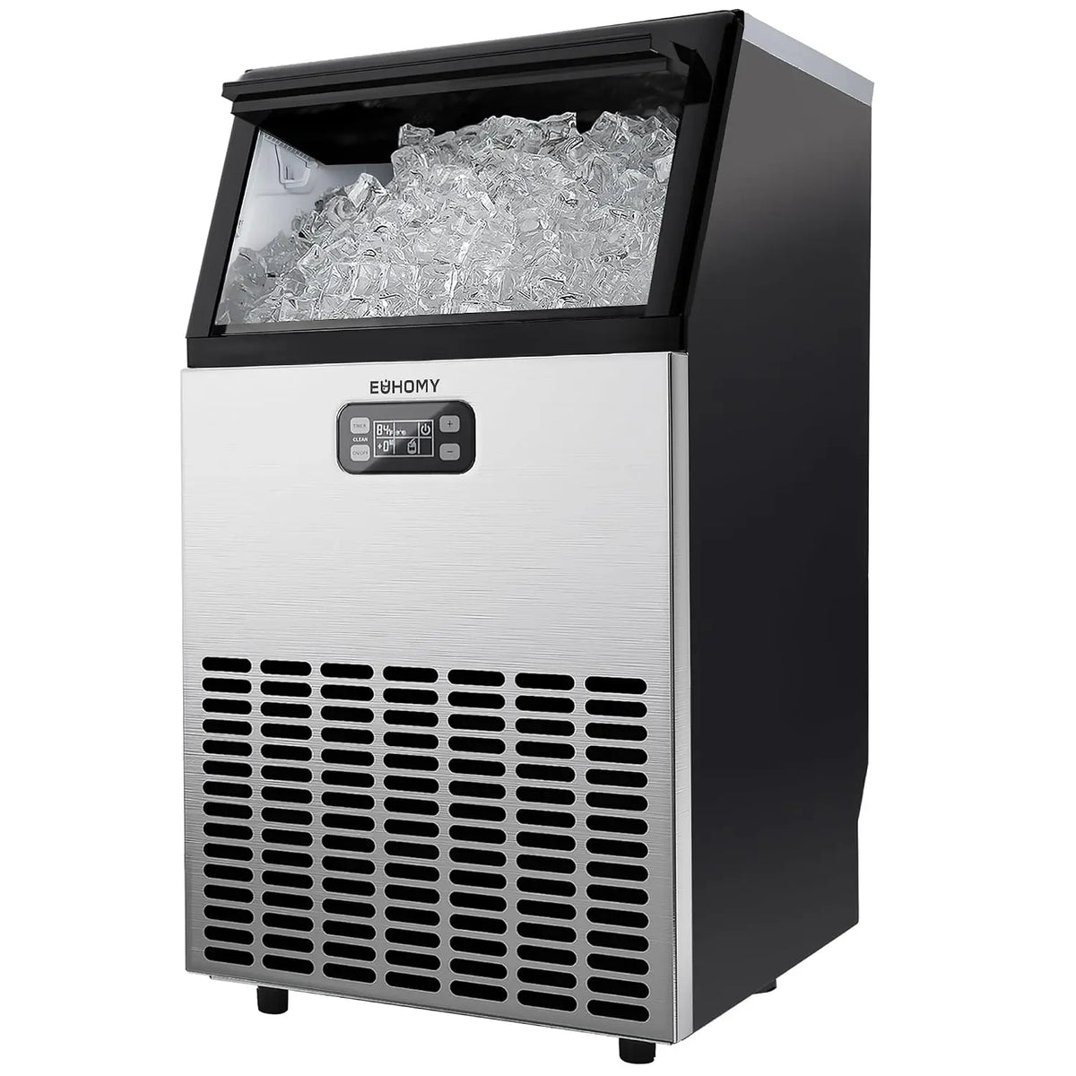 EUHOMY Commercial Ice Maker Machine - 100lbs/24H Stainless Steel Under Counter ice Machine with 33lbs Ice Storage Capacity, Freestanding Ice Maker.