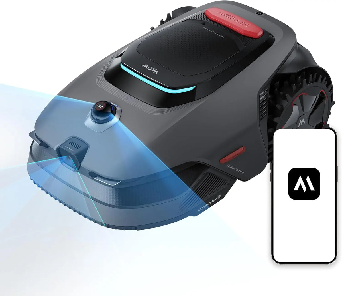 MOVA LiDAX Ultra 2000 Robot Lawn Mower with 4G for 0.5 Acre, No Wire No RTK+360° 3D LiDAR+AI Vision Auto Mapping, Cut Height 1.2 Inch-3.9 Inch
