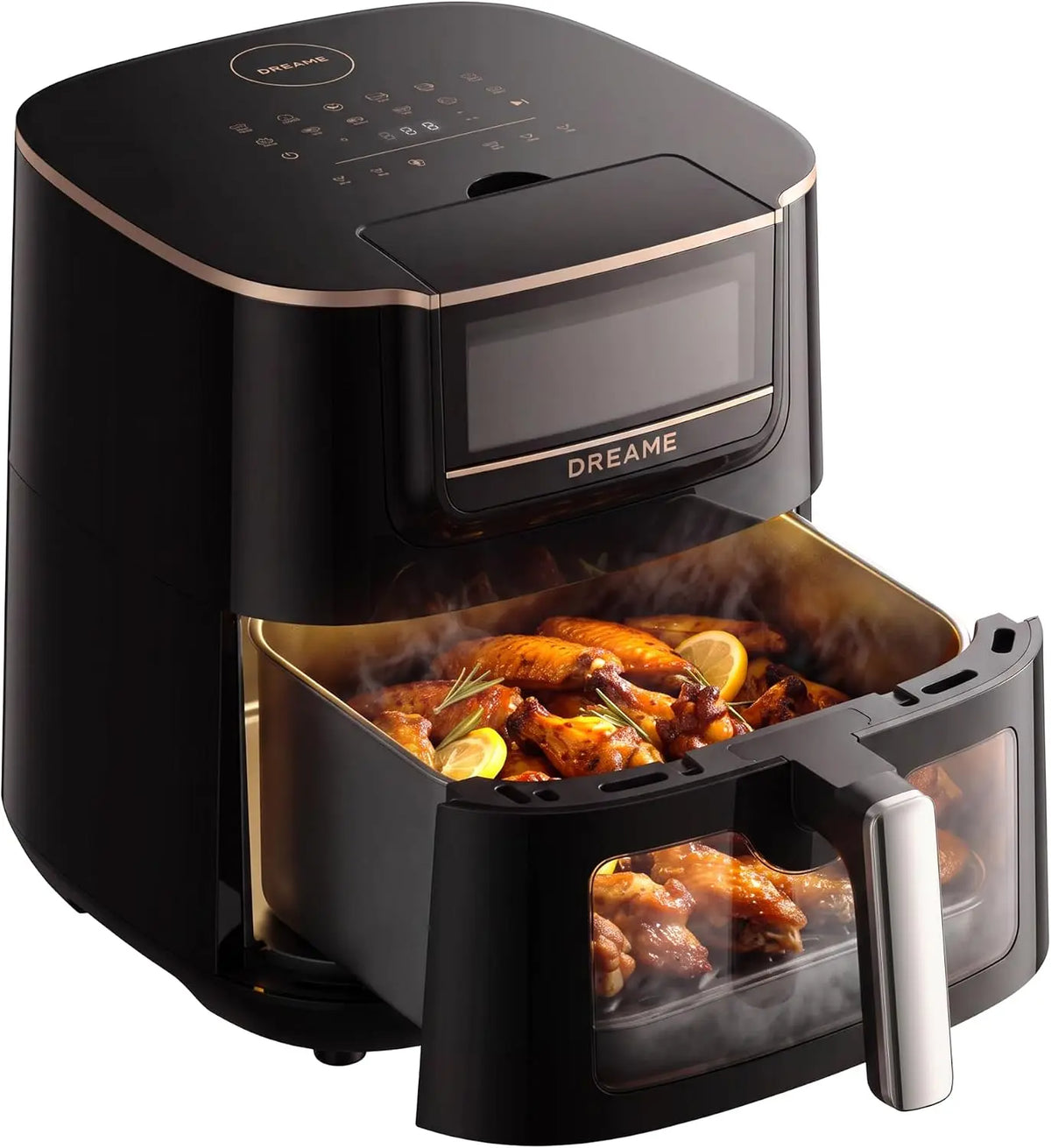 Dreame 7Qt Large Air Fryer - SmartSteam, 6-in-1, No-Flip, Ceramic Coated