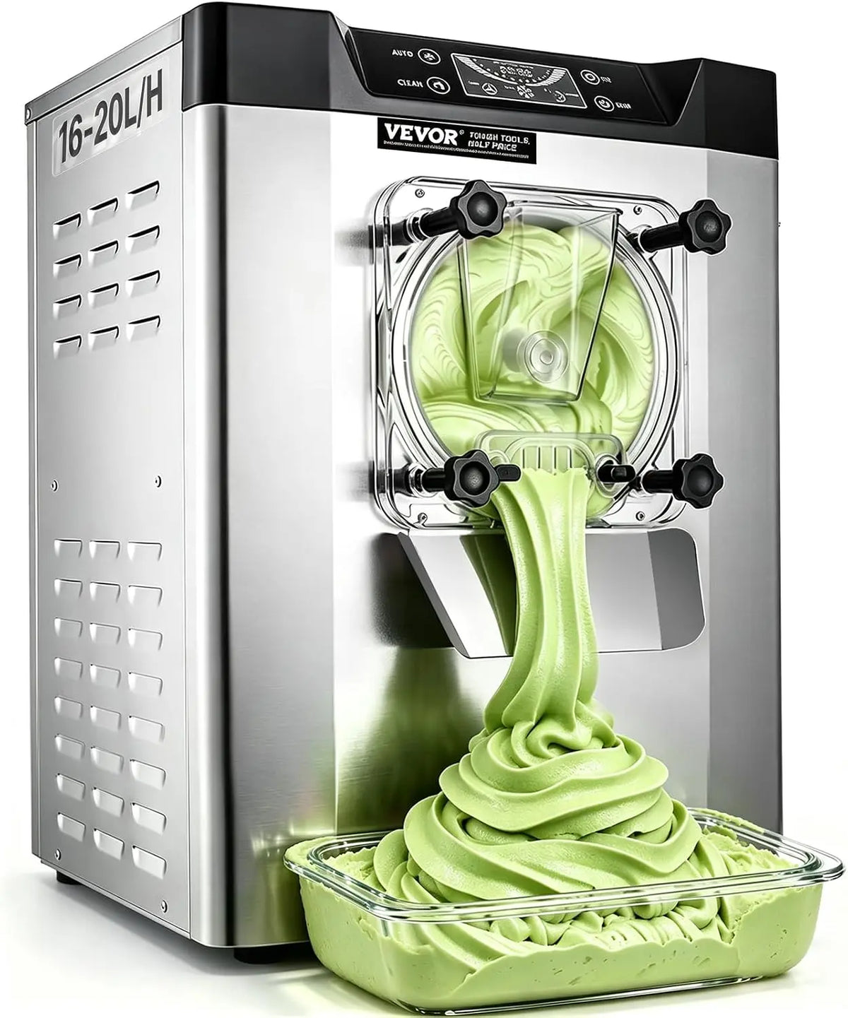 VEVOR 1400W Commercial Ice Cream Machine 20L/5.3 GPH Hard Serve
