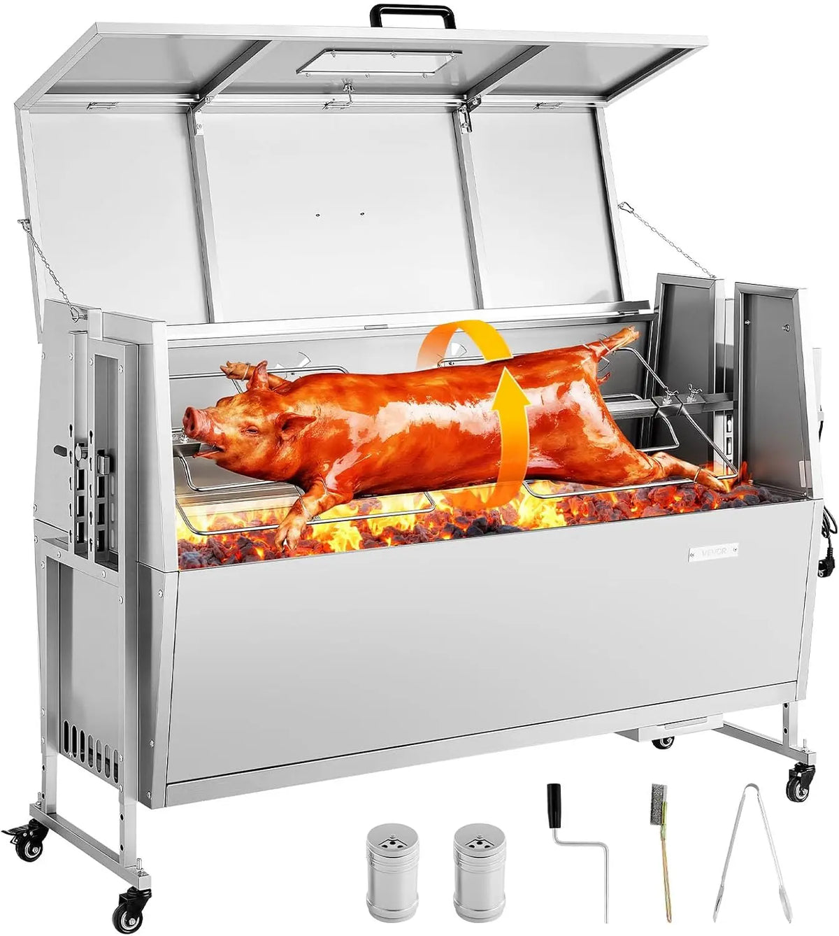 VEVOR Rotisserie Grill, 52 Inch Electric Rotisserie Grill Kit, Stainless Steel Construction