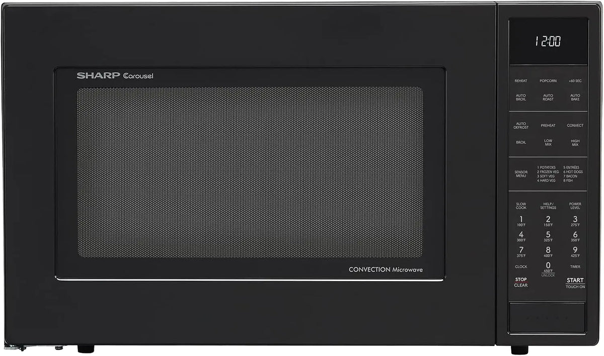 Sharp SMC1585KB 1.5 Cu. Ft. Black Convection Countertop Microwave, LED Display