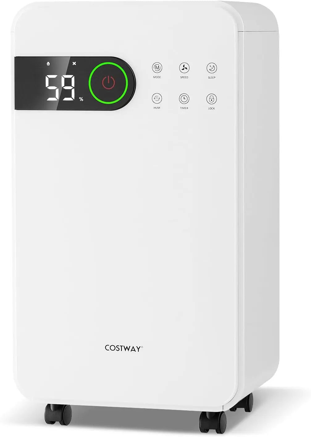 COSTWAY 2,500 Sq. Ft Dehumidifier for Basement, LED Display, Touch Controls