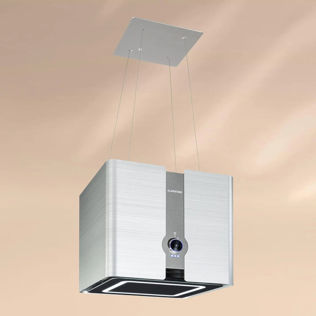 Klarstein Futurelight Smart Free-hanging Extractor Hood, recirculation with 420m³/h exhaust air performance, stainless steel, silver