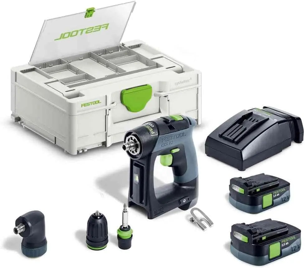 Festool Cordless CXS 2 Drill Kit 576869, Keyless Chuck