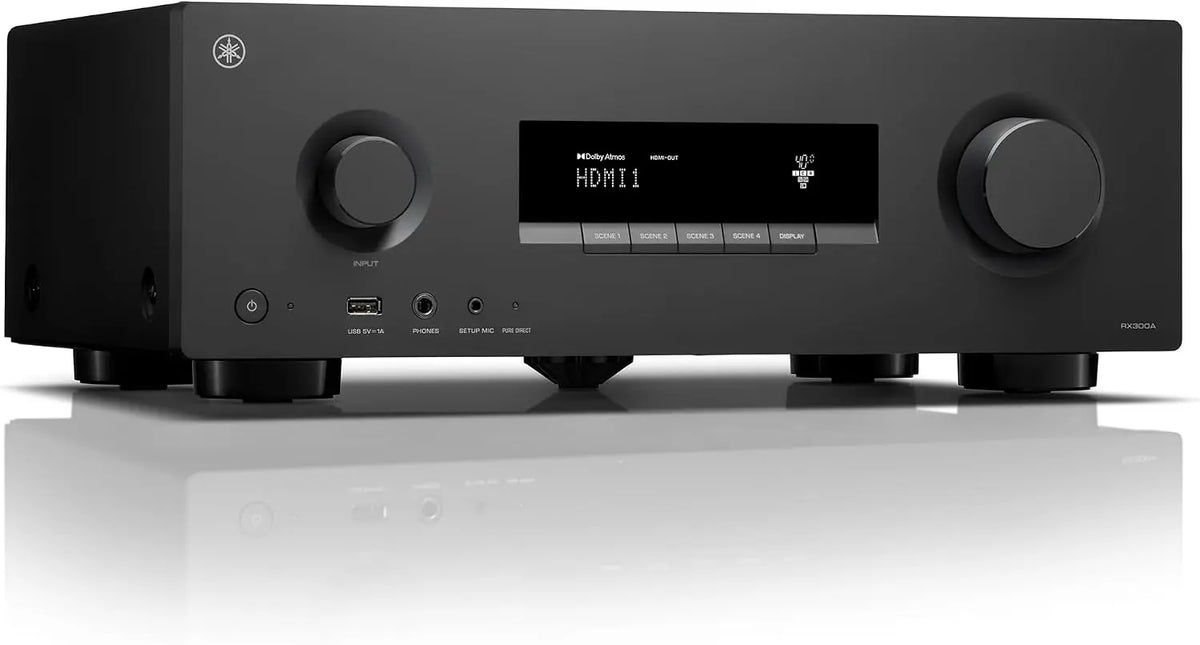 Yamaha RX300A 5.2-Channel Home Theater AV Receiver with Dolby Atmos, 4K120/8K HDMI and Bluetooth Multipoint Black