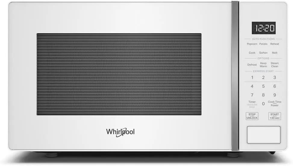 Whirlpool WMCS3018RW Countertop Microwave, 0.7 Cu. Ft., White, LED Display