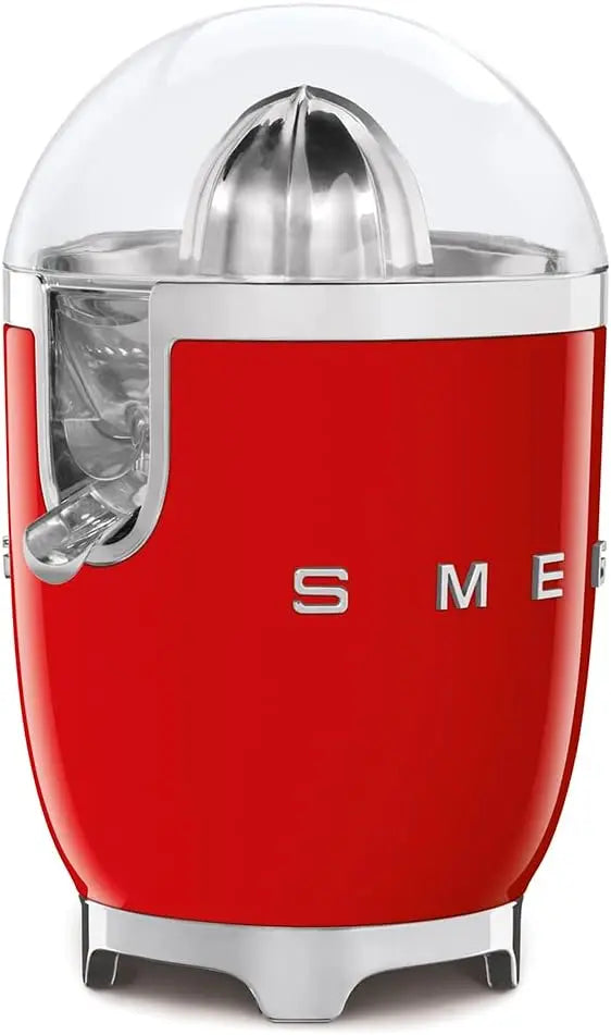 SMEG 50's Retro Style Citrus Juicer with Drip Free Spout - Automatic Activation, and Efficient Straining, Red