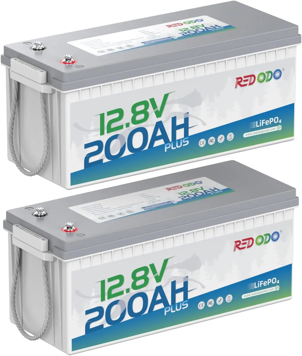 Redodo 12V 2-Pack 200Ah LiFePO4 Battery, 200A BMS, for RV, Marine, Solar