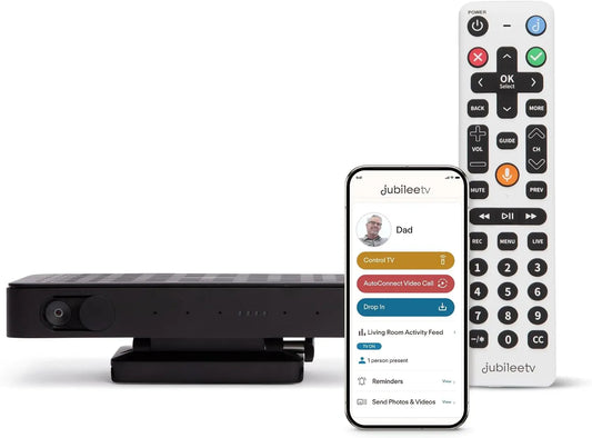 JubileeTV Remote Care System for Seniors, Stay Connected Through Their TV, Wi-Fi Connectivity