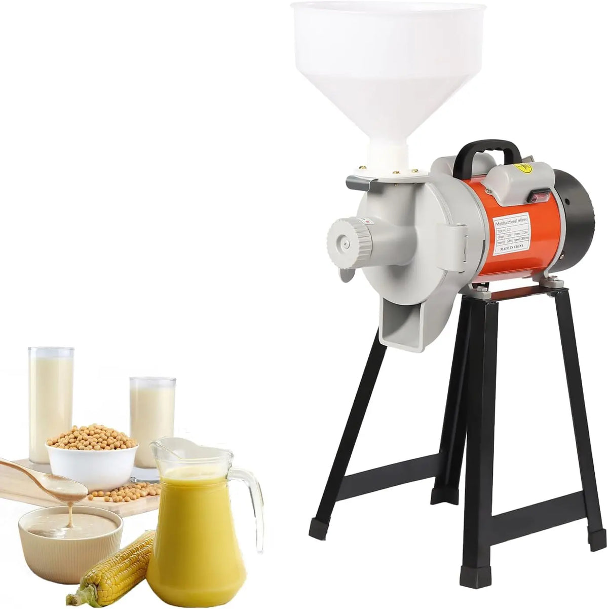 Electric Grain Mill Grinder, Flour Mill, 110V 2200W Commercial Corn Grinder Machine Feed Mill Wheat Grinder