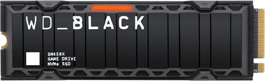 WD_BLACK SN850X 2TB NVMe SSD with Heatsink, M.2 2280, Up to 7,300 MB/s Read speeds, Up to 6,300 MB/s write speeds, Gaming Expansion, WDS200T2XHE