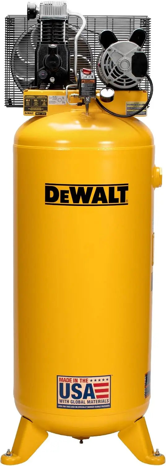 DEWALT 60 Gallon Vertical Air Compressor, 3.7 HP, 155 Max PSI, Heavy Duty Stationary Air Compressor