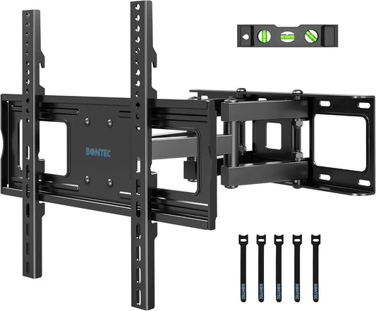 BONTEC Full Motion Television Wall Mountfor 23-70 Inch TVs, Swivel Tilt Dual Arms