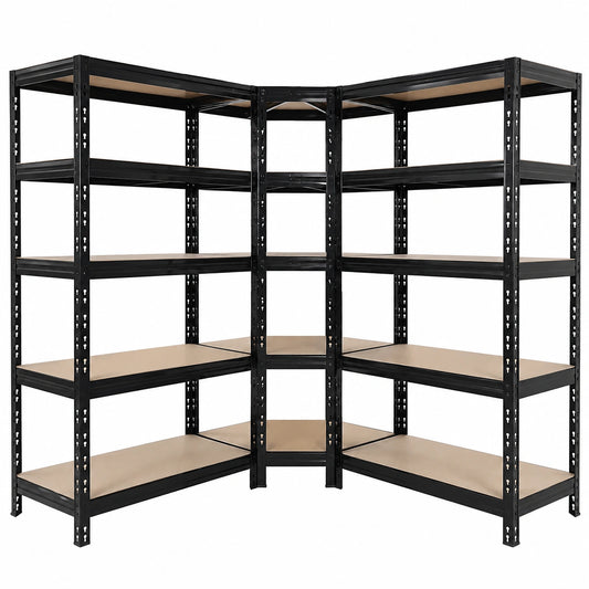 Étagère, avec rangement, 180 x 120 x 60 cm, coloris noir, pour les espaces de vie