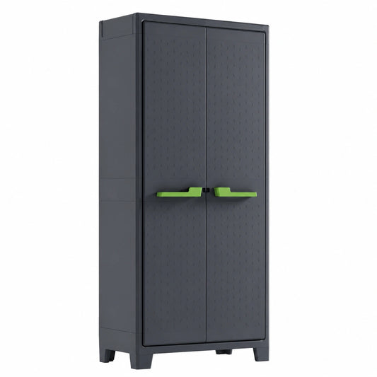 Armoire, modulable, avec rangement, avec étagères, coloris anthracite, 80 x 44 x 182 cm, pour la chambre
