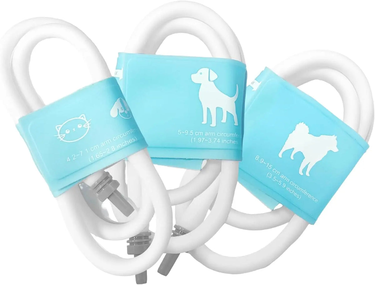 FDK Animal Blood Pressure Monitor Cuff, A Set of 3 Sizes for Veterinary Blood Pressure Cuff, 3 Pack Small, Medium, Large