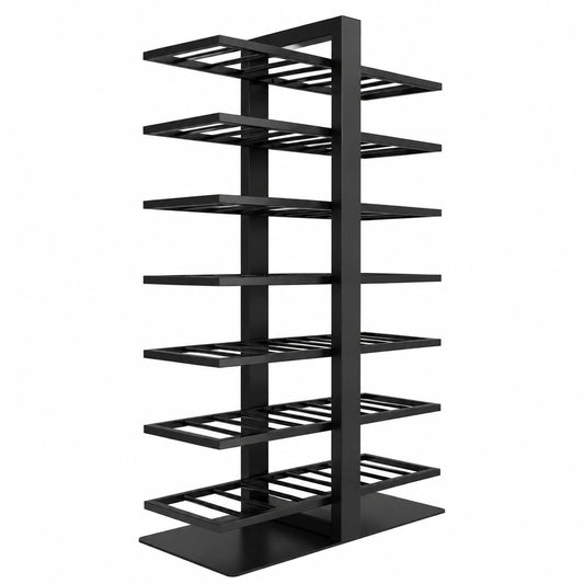 Étagère, en métal, coloris noir, 140 x 80 x 30 cm, pour les espaces de vie
