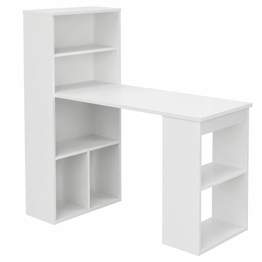 Bureau, avec rangement, avec étagères, coloris blanc, pour l’espace de travail