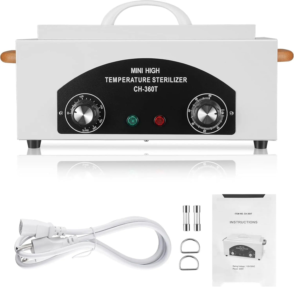 High Temperature Sterilizer Dry Heat Nail Tool Dental Tool Sterilizer 1.5L, Adjustable Temperature, Timer