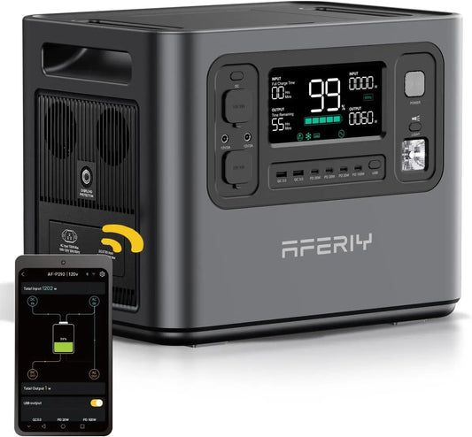 AFERIY P210 Solar Generator 2048Wh Portable Power Station 2400W 4800W Peak