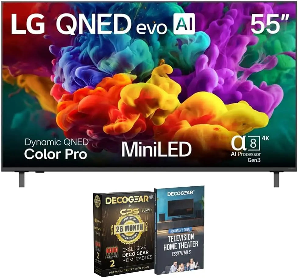 LG 55 Inch QNED evo AI QNED84B Mini LED 4K Smart TV 55QNED84BUA Bundle