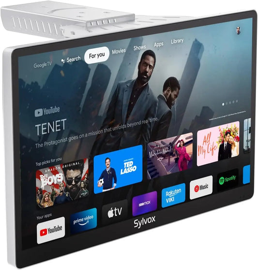 SYLVOX Kitchen TV, Small Smart TV for Kitchen, 15.6 Inch Under Cabinet TVs, Remote Control