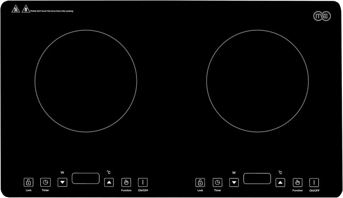 OMEO Portable Double Induction Cooktop 2 Burner Electric Cooktop, Touch Control 110V Induction Cooker with Safety Lock, Pause