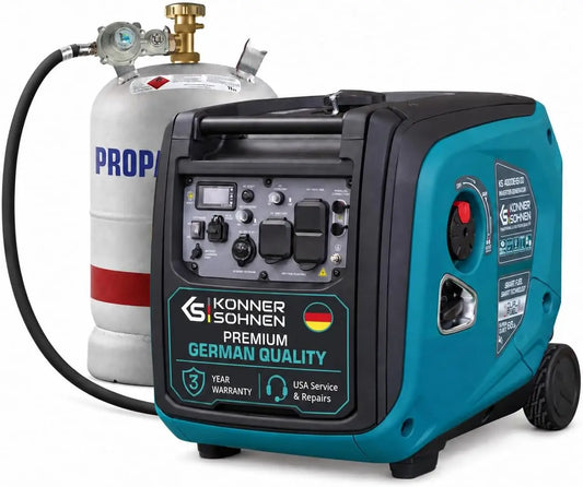 Konner & Sohnen KS 4000iEHS CO Dual Fuel Inverter Generator, 4000W, LPG/Gas, LED Display