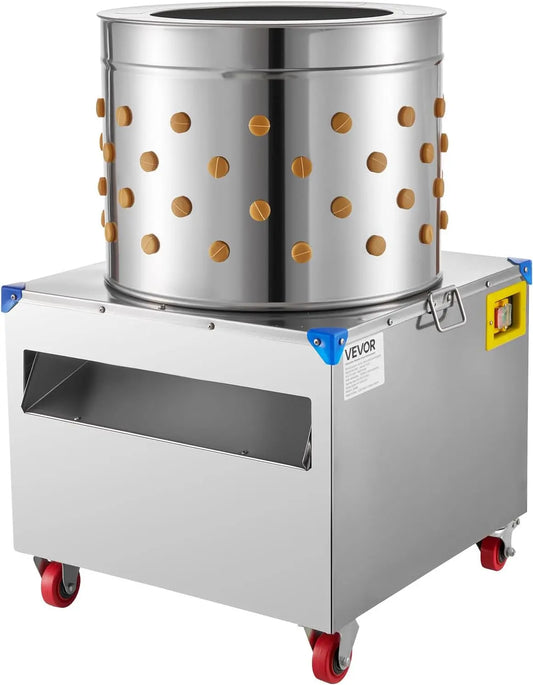 VEVOR Chicken Plucker Machine, 19.7 in Drum, 2HP & 275RPM Electric Chicken Plucking Machine with 106 Soft Fingers & Transport Wheels