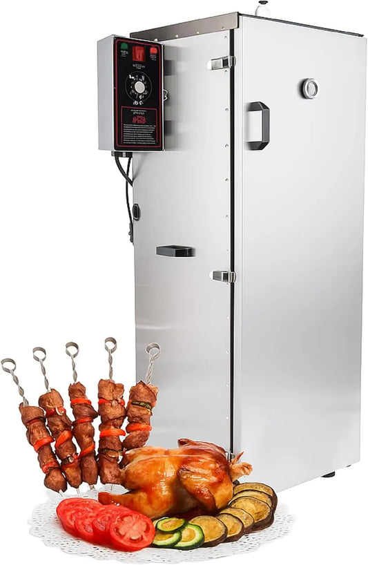 CLIVIA Large Electric Vertical Smoker - 8-Racks Commercial BBQ Smoker with 86-257°F Precise Temp Control & Digital Timer, Outdoor Meat Smoker Oven