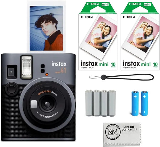 Fujifilm Instax Mini 41 Instant Camera Bundle, with Instax Mini Film
