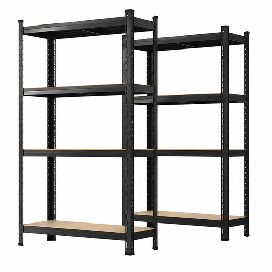 Étagère, réglable, coloris noir, 200 x 120 x 60 cm, pour les espaces de vie