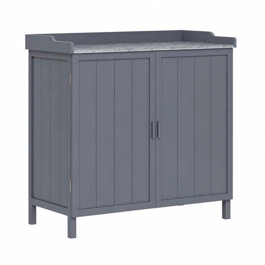 Armoire, avec rangement, avec étagères, avec portes, en métal, coloris gris, pour la chambre