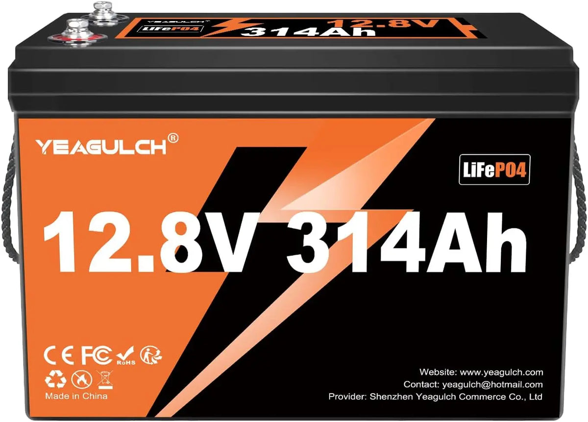 314Ah 12V LiFePO4 Lithium Battery with 200A BMS 15000+ Deep Cycle