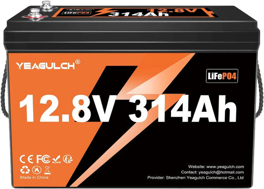 314Ah 12V LiFePO4 Lithium Battery with 200A BMS 15000+ Deep Cycle