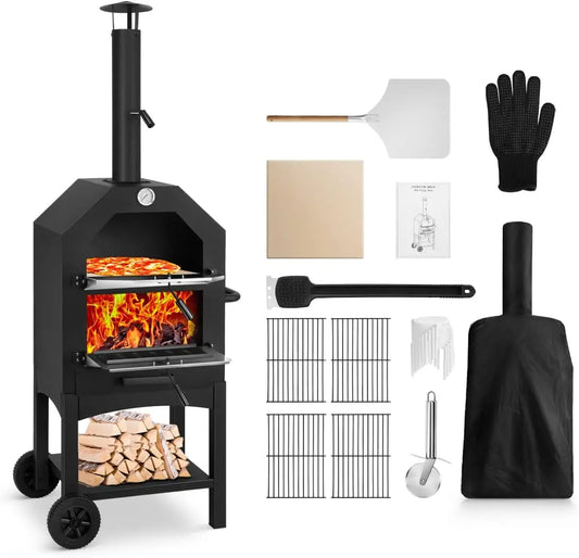 Outdoor - Wood-Fired Pizza Oven Patio Pizza Maker for Backyard