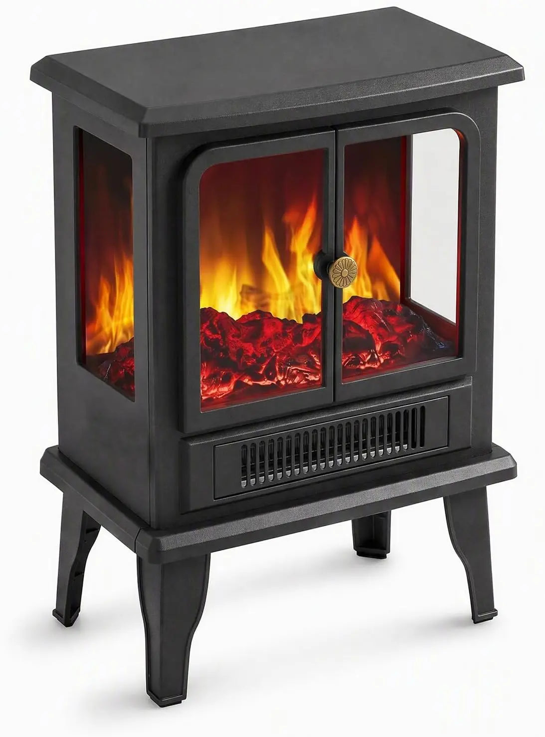 OLIXIS Freestanding Electric Fireplace, 19 Inch Small Space Heater for Indoor