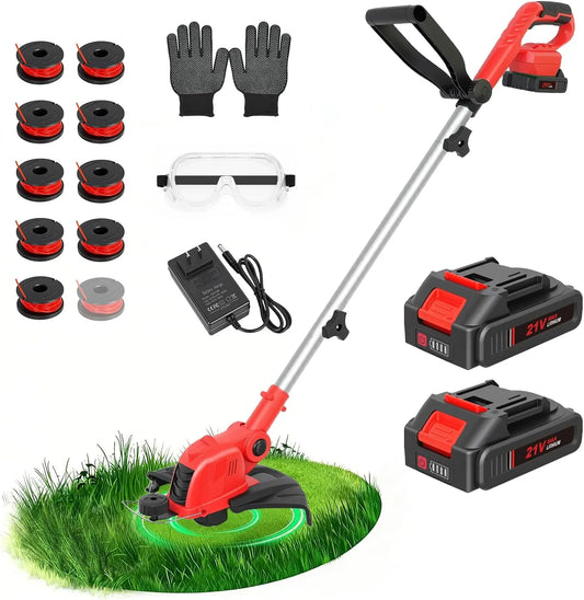 2.5Ah 21V Cordless String Trimmer & Edger with Battery &Fast Charger
