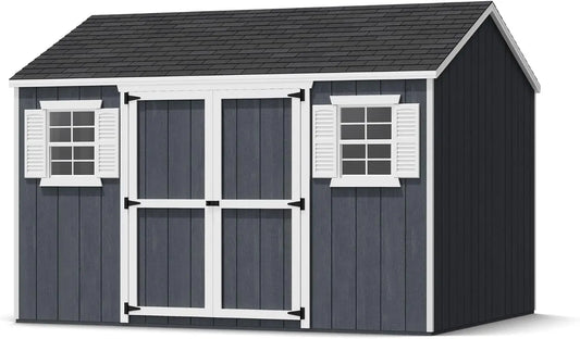 Little Cottage Co. 10x12 Value Workshop Shed with Operable Windows - Outdoor Wood Storage Do-It-Yourself Precut Kit